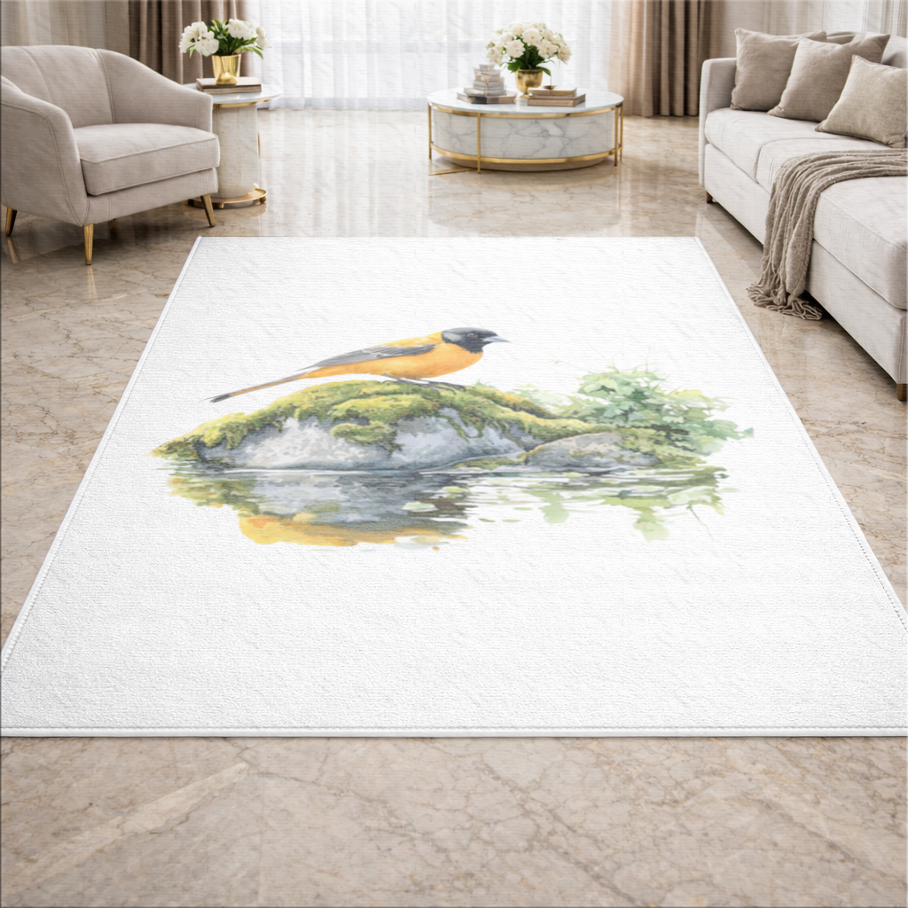 Orange Baltimore Oriole Bird Living room carpet