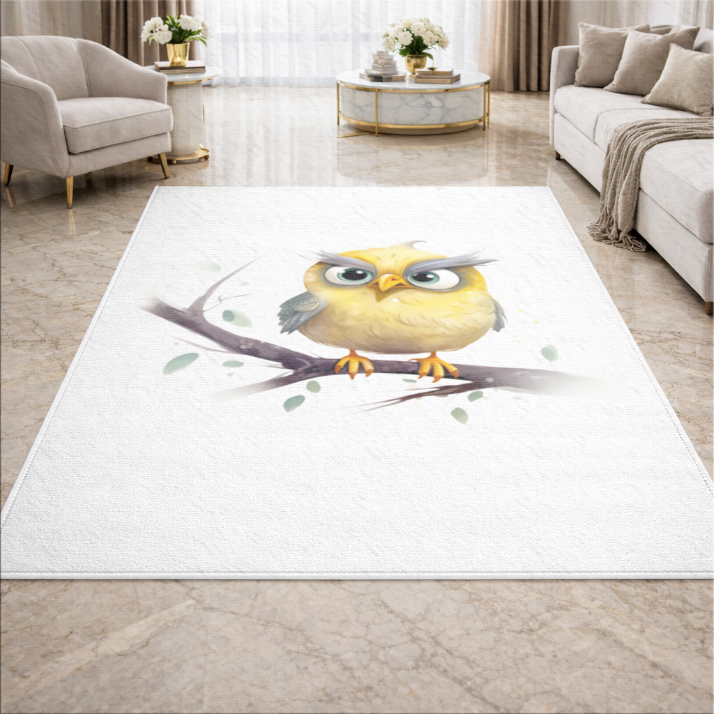 Huysuz Sarı Baykuş Salon Halısı
