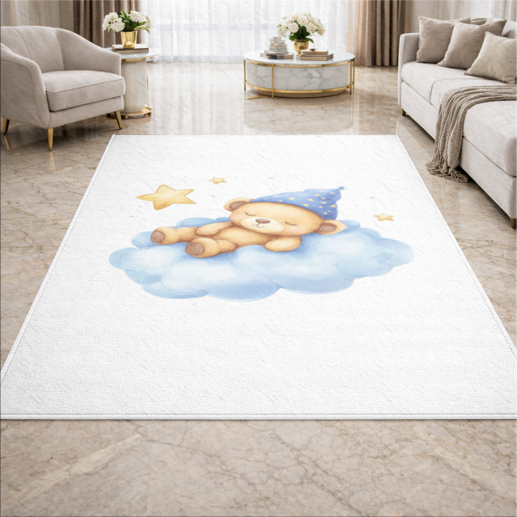 Sleeping Teddy Bear on a Cloud Living room carpet