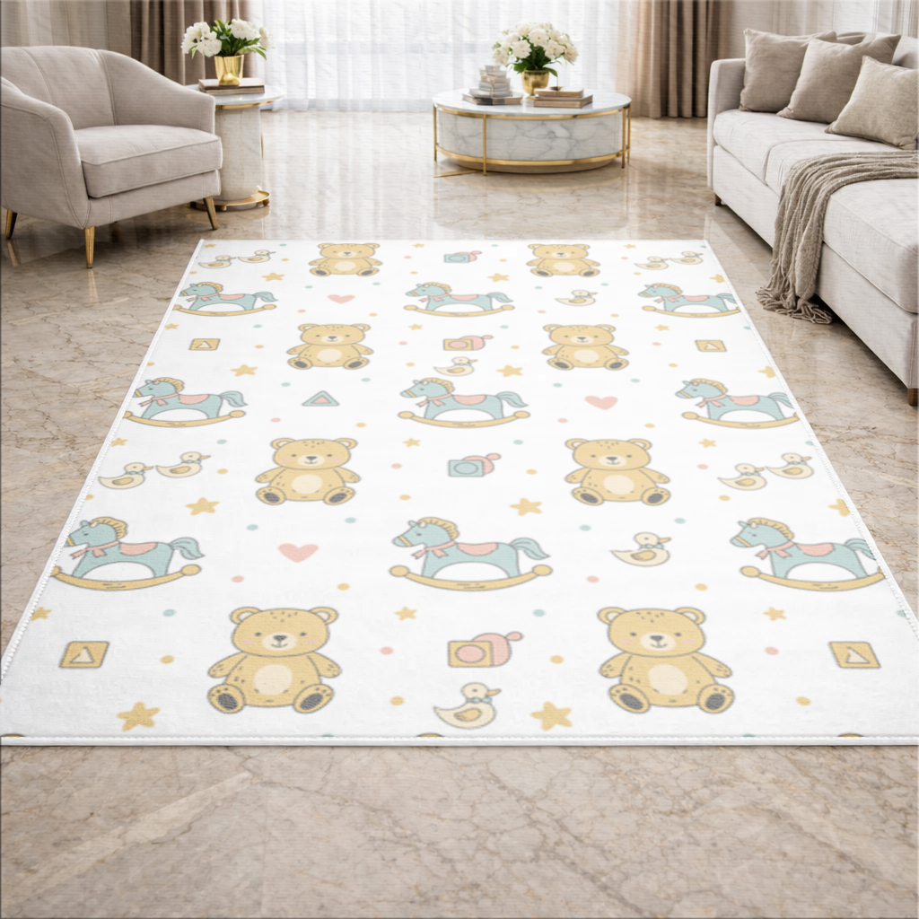 Cute Toy Pattern Kids Background Living room carpet