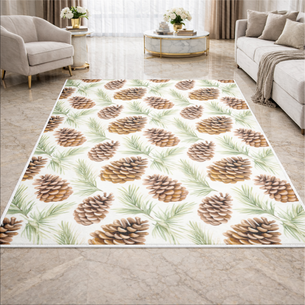 Pinecone Pattern Nature Background Living room carpet