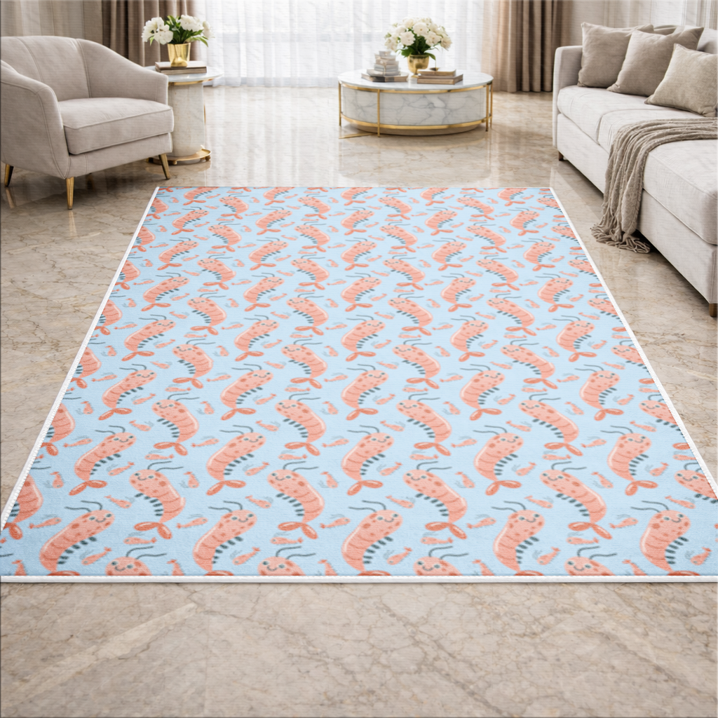 Cute Shrimps Living room carpet