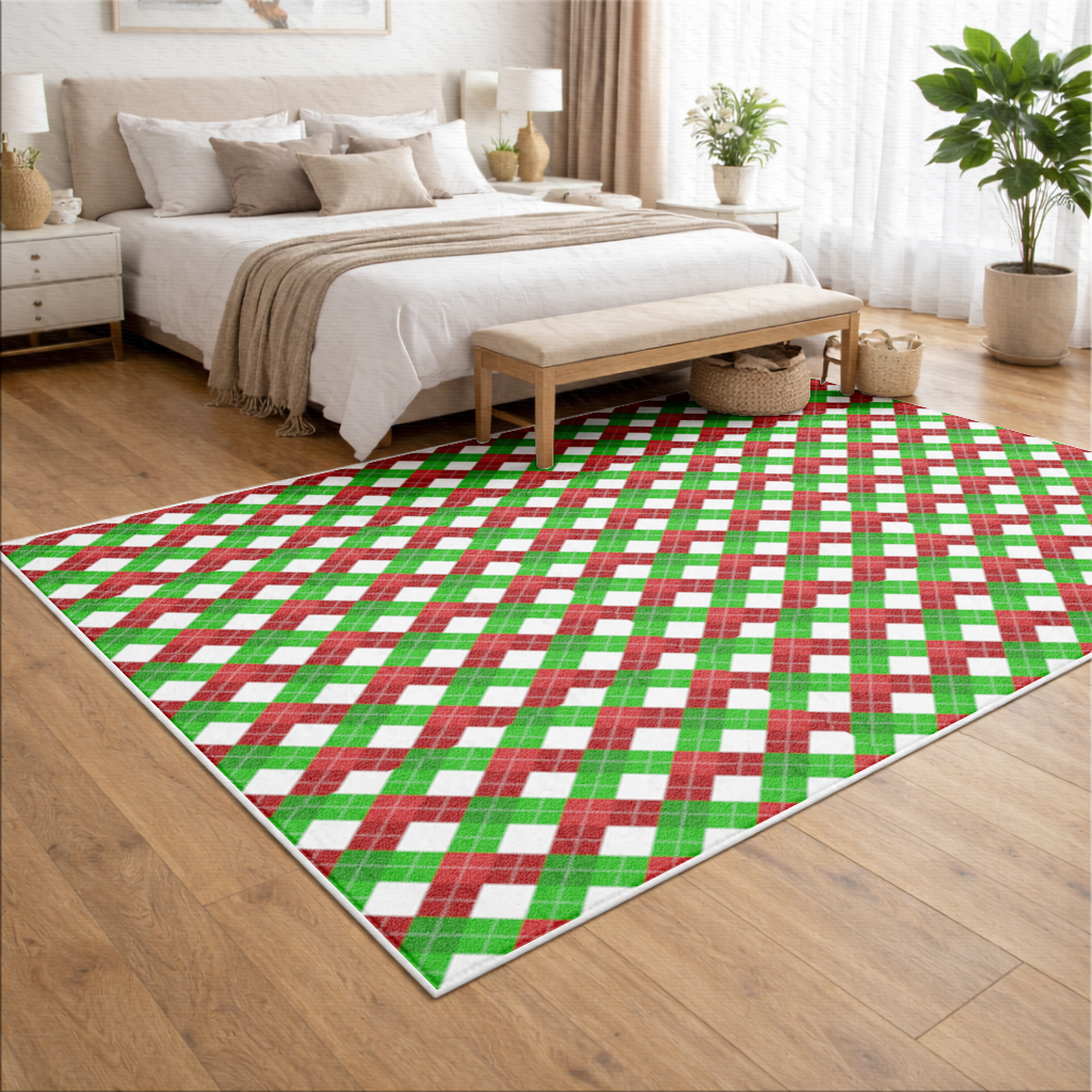 Red Green Argyle Plaid Background Pattern Living room carpet