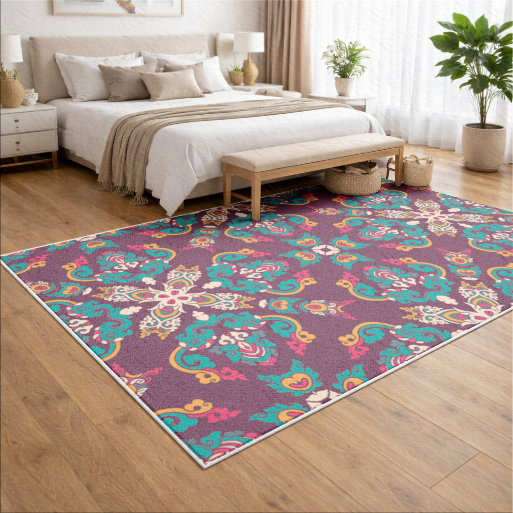 Colorful Ottoman Inspired Mandala Pattern Living room carpet