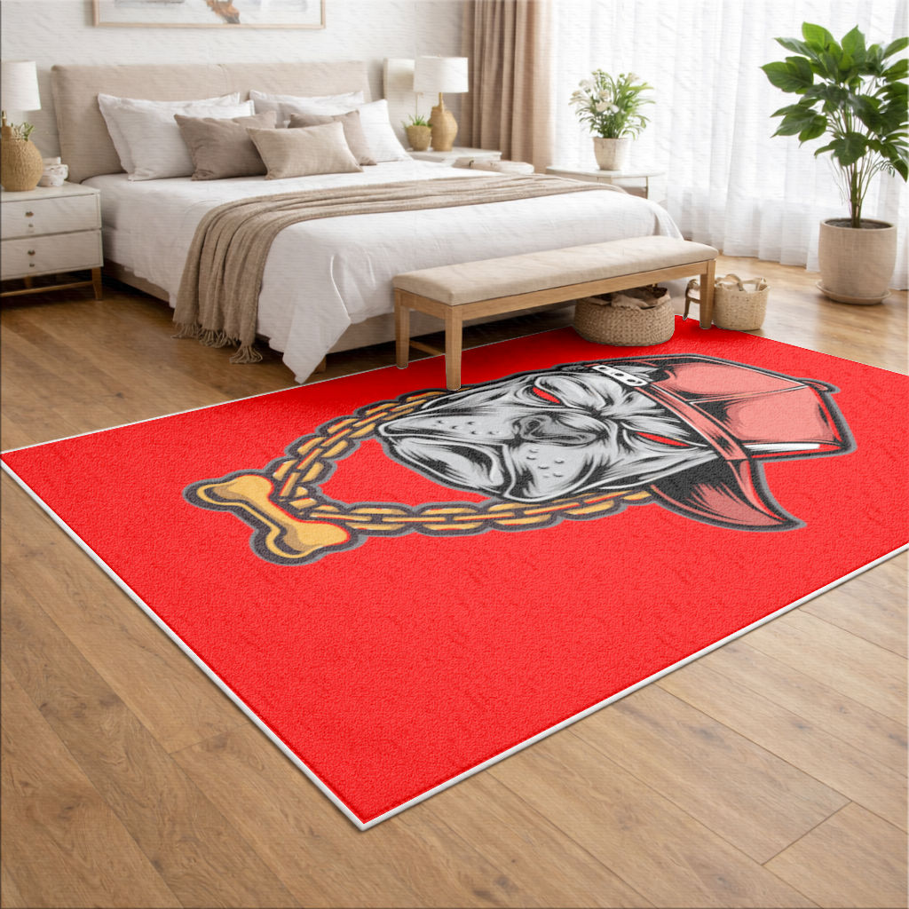 Hip Hop Style Gangster Dog Illustration Living room carpet