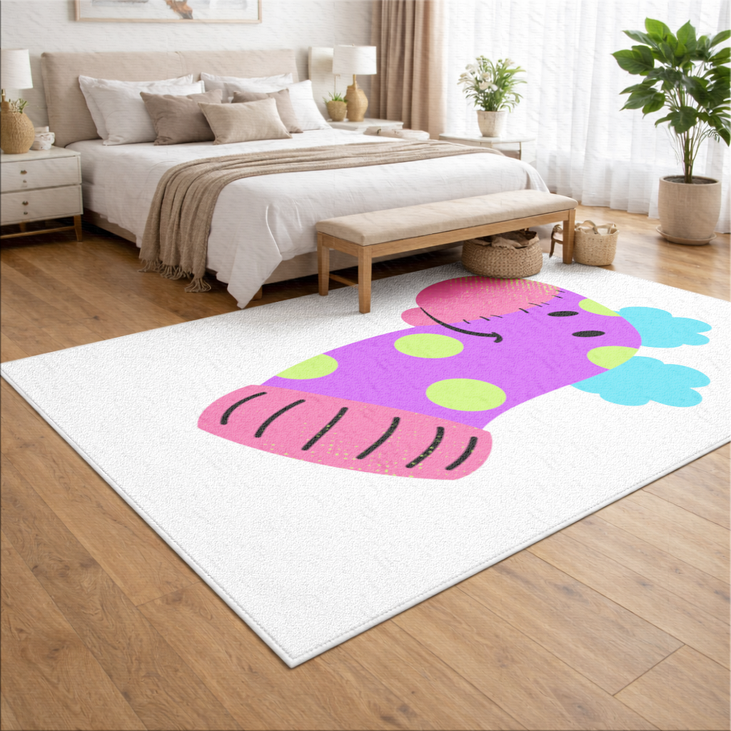 Cute Colorful Dinosaur Illustration Living room carpet