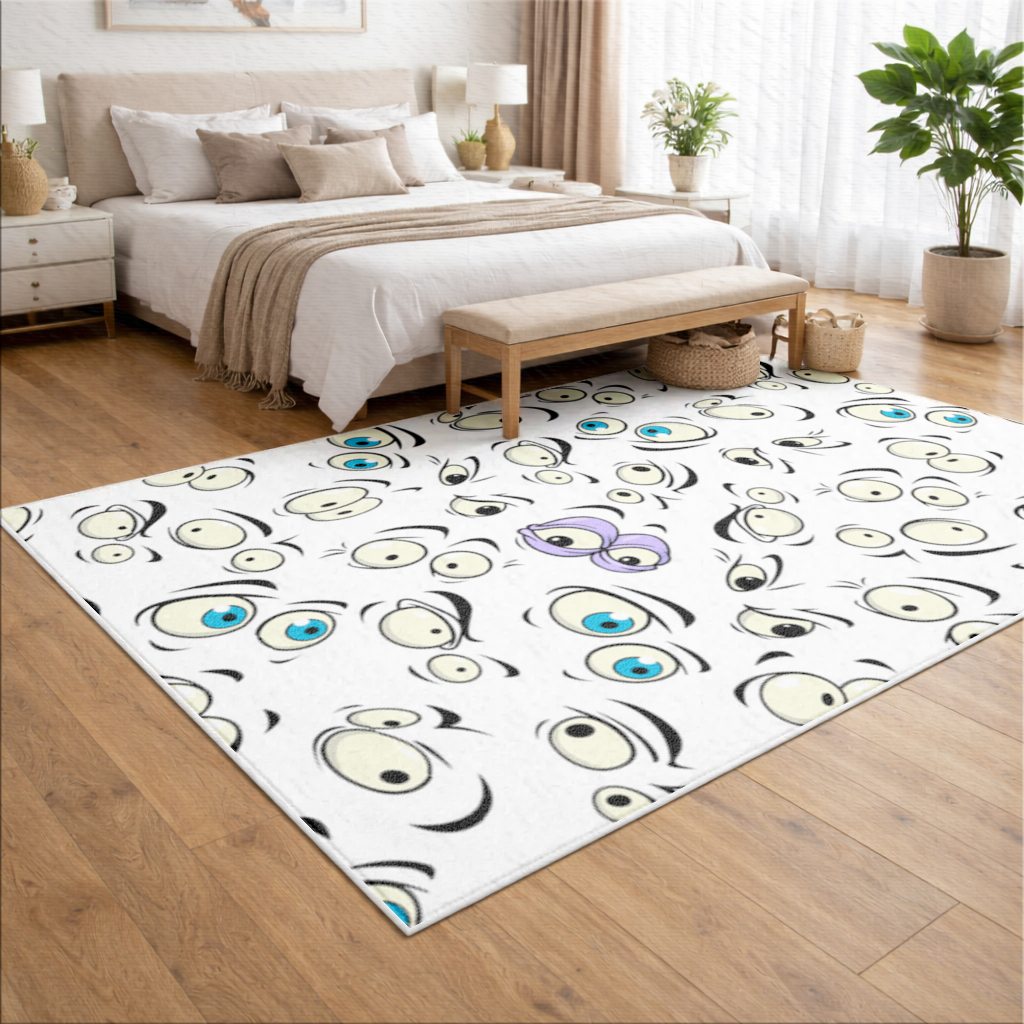 Funny Cartoon Eyes Pattern Living room carpet