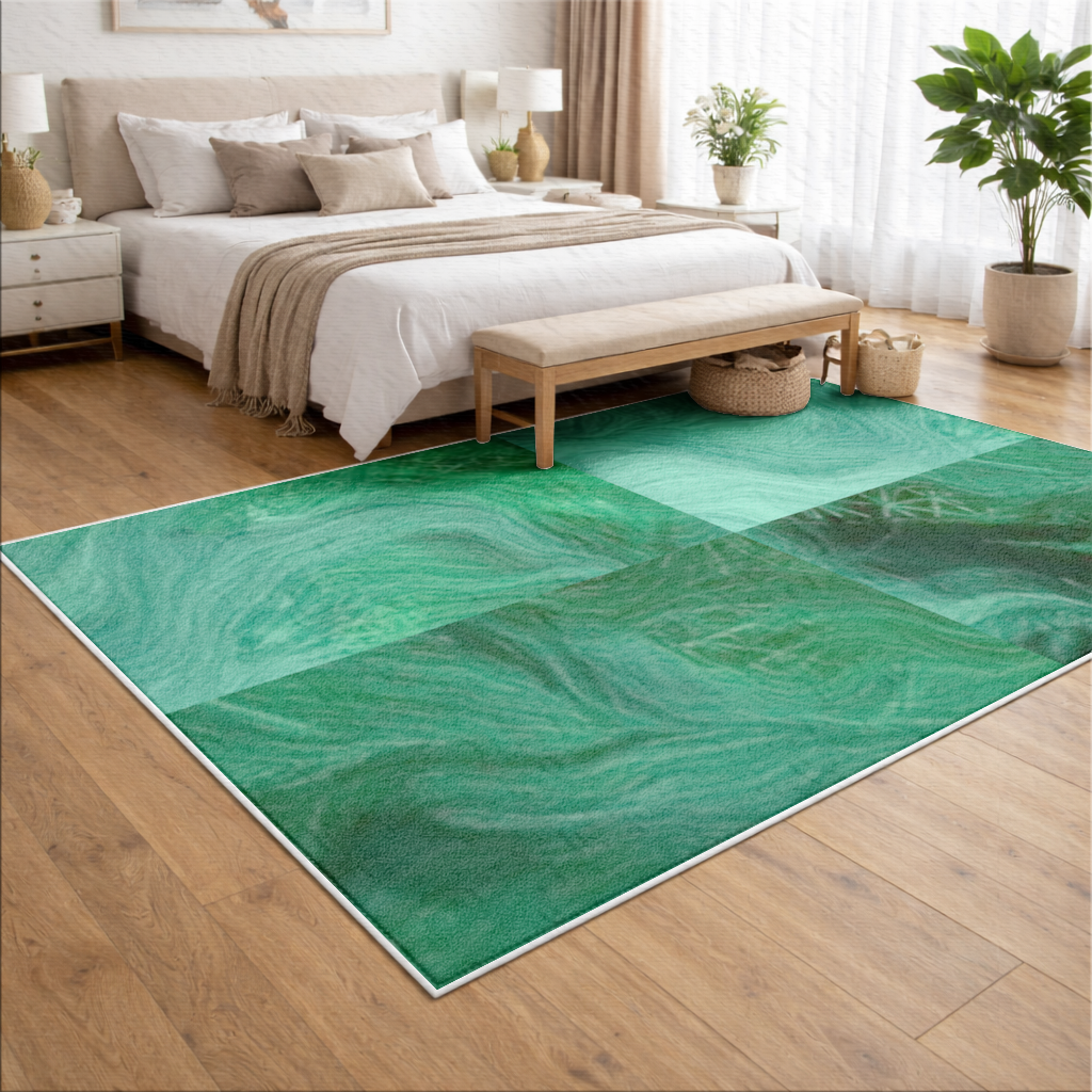 Yeşil ve siyah ebru. Salon Halısı