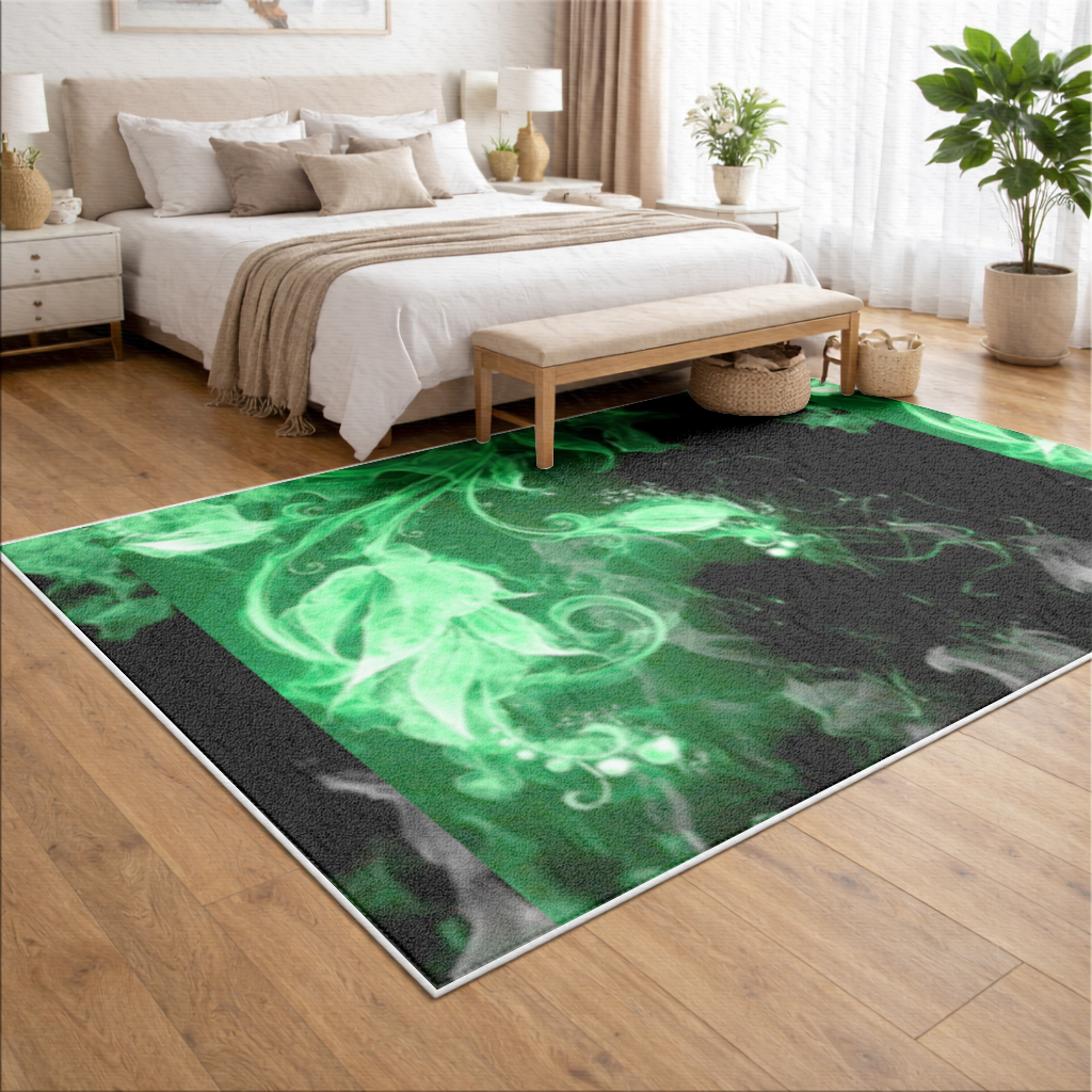 Green and black smokes Living room carpet