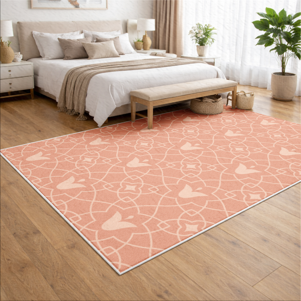 Modern Geometric Linear Terracotta Pattern Living room carpet