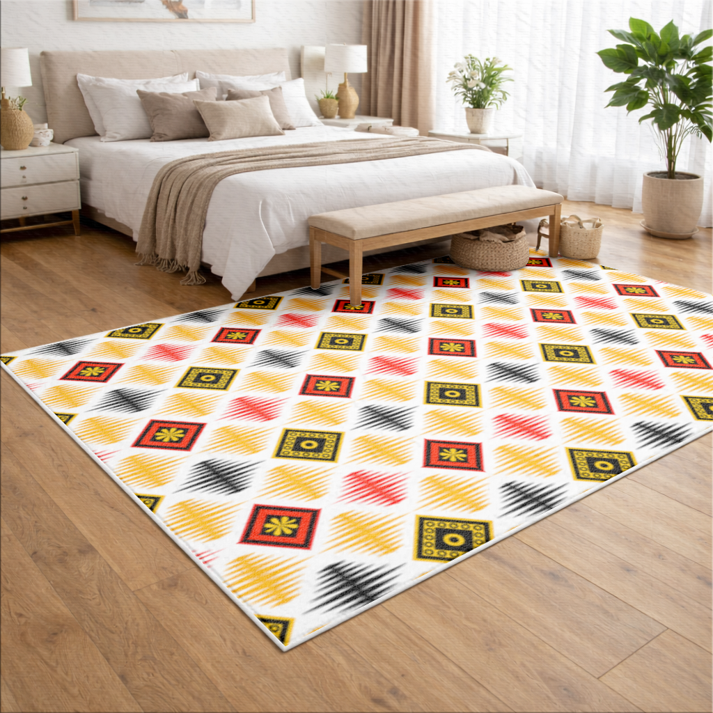 Vibrant Ethnic Geometric Motif Living room carpet