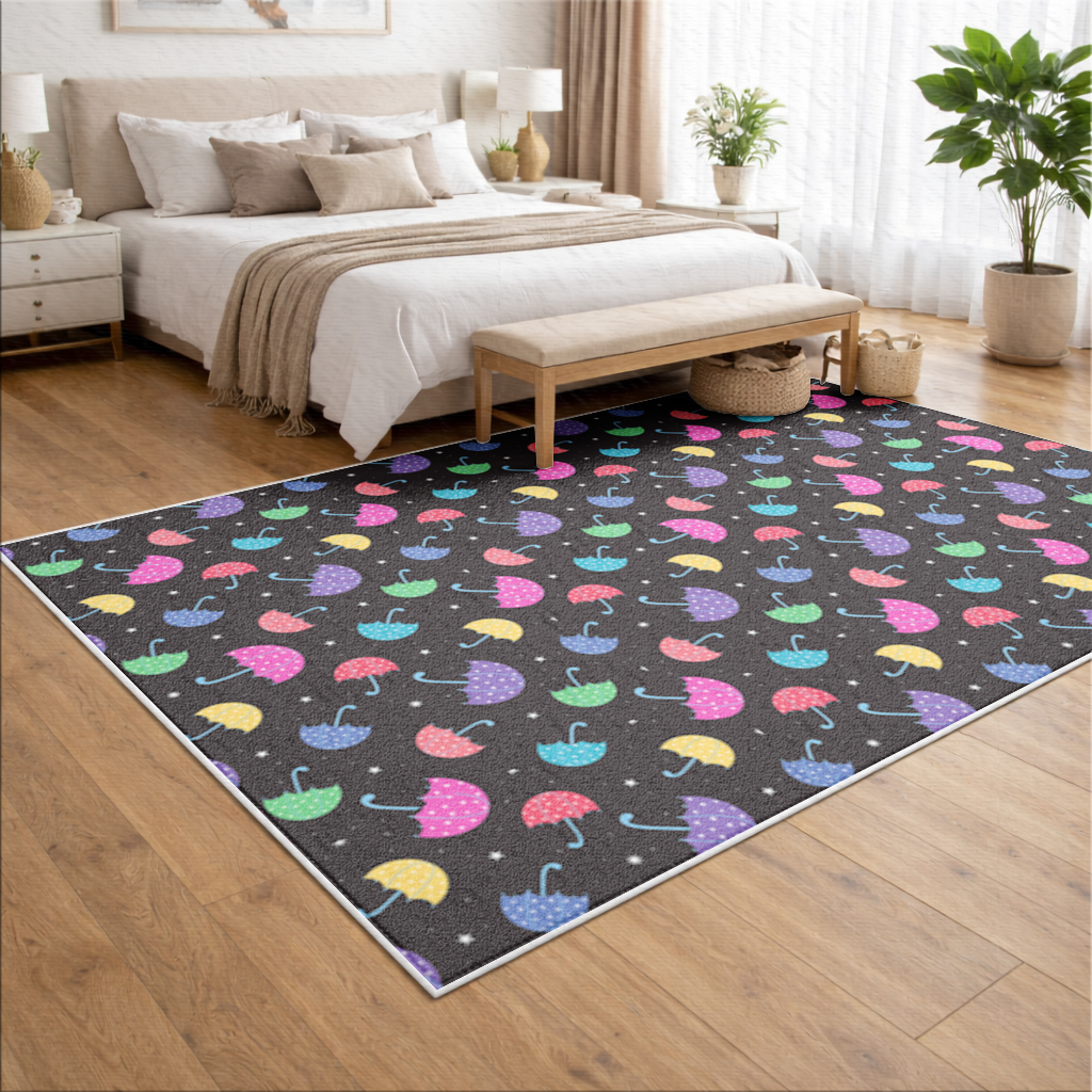 Colorful Heart Umbrellas Pattern Living room carpet
