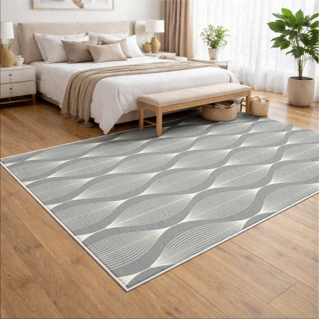 Art Deco Geometric Wavy Pattern Living room carpet