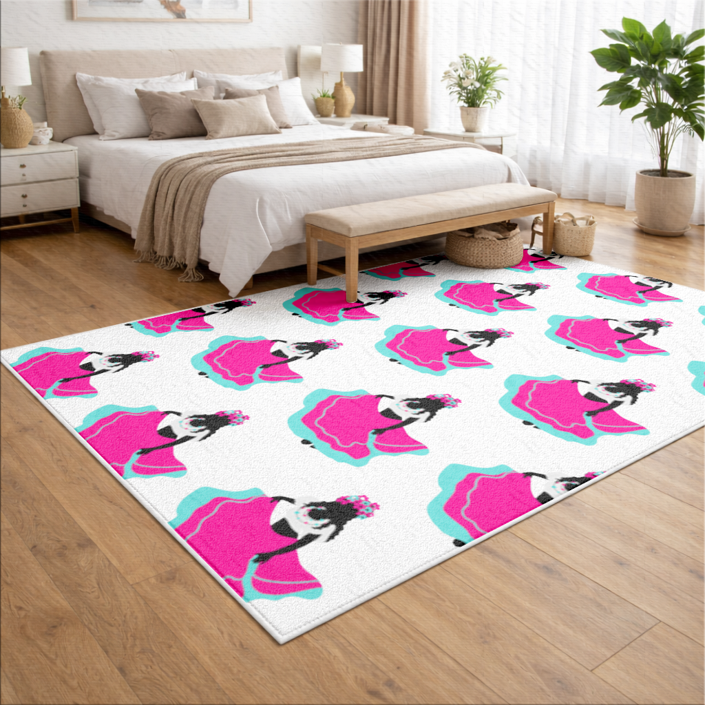 Mexican Folklorico Dancer Silhouette Living room carpet