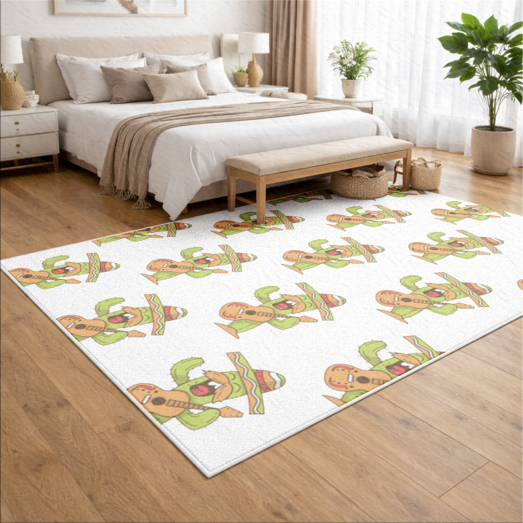 Mariachi Cactus Playing Guitar Living room carpet