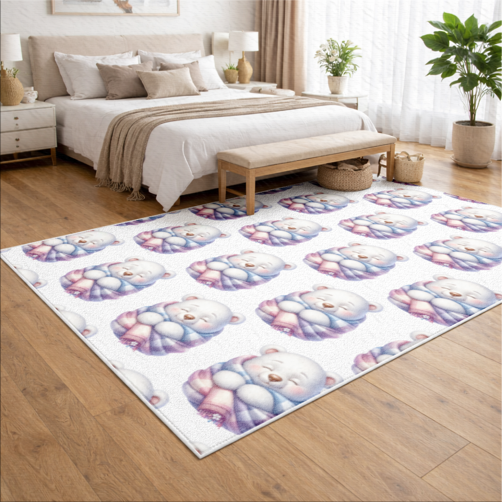 Cozy Sleepy Polar Bear Cub Living room carpet