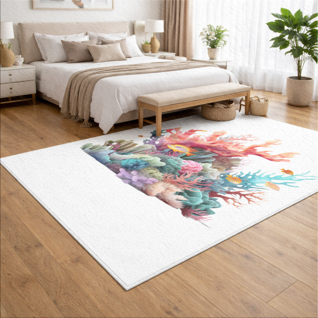 Vibrant Coral Reef and Tropical Fish Living room carpet