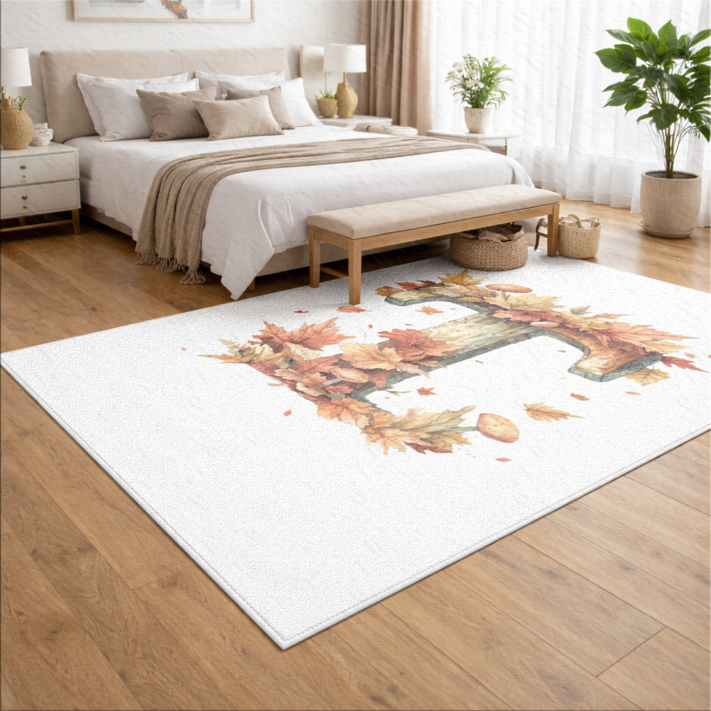 Autumn Leaf Wooden Letter T Living room carpet