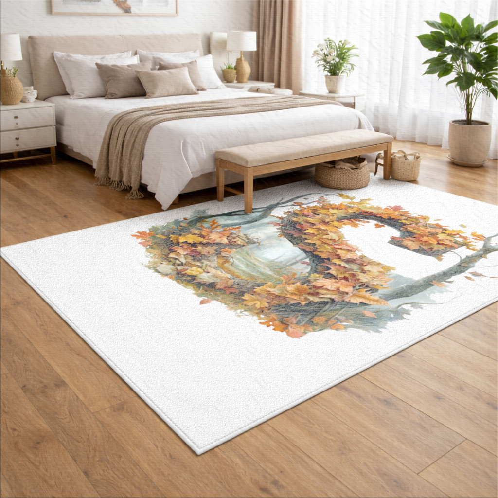 Autumn Maple Leaf Letter S Living room carpet