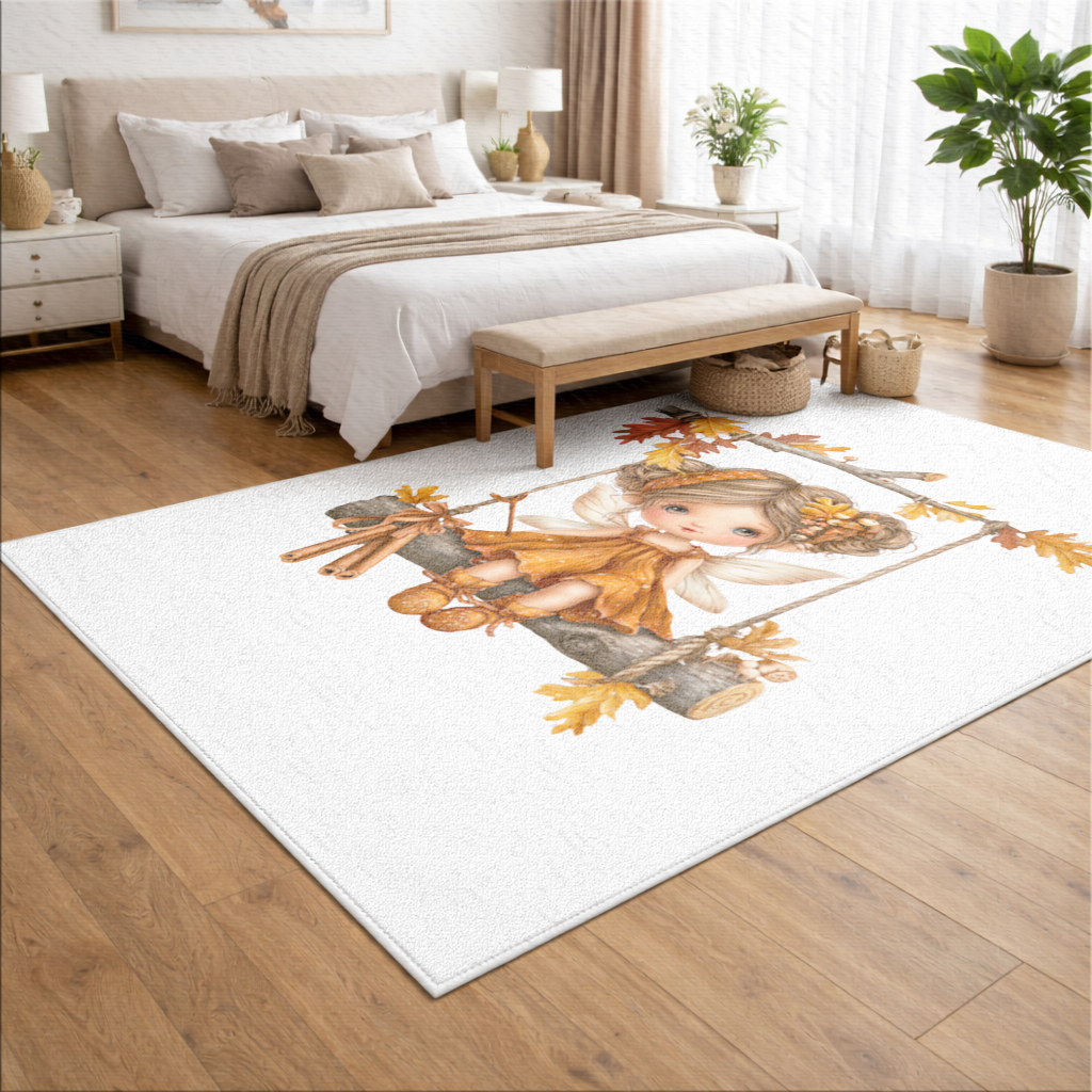 Whimsical Autumn Forest Fairy Living room carpet