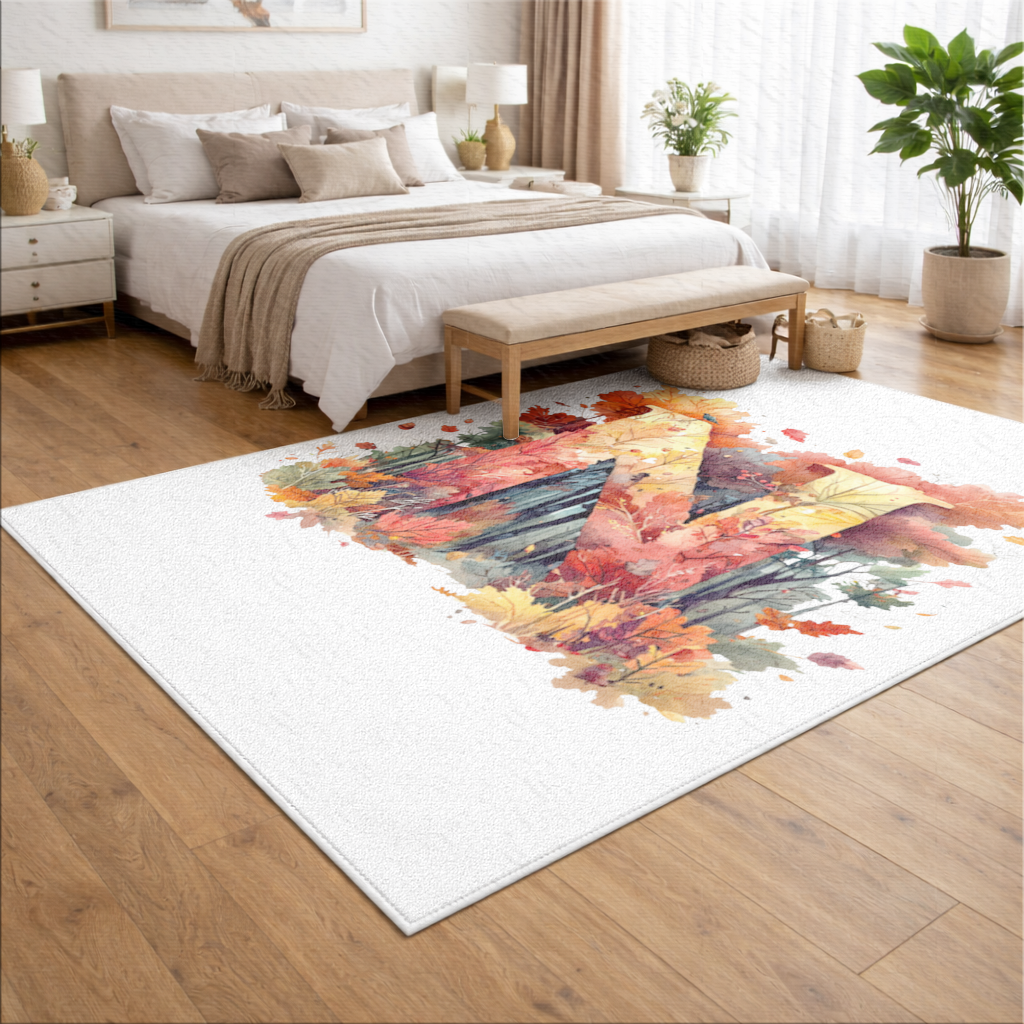 Autumn Leaf Monogram N Living room carpet