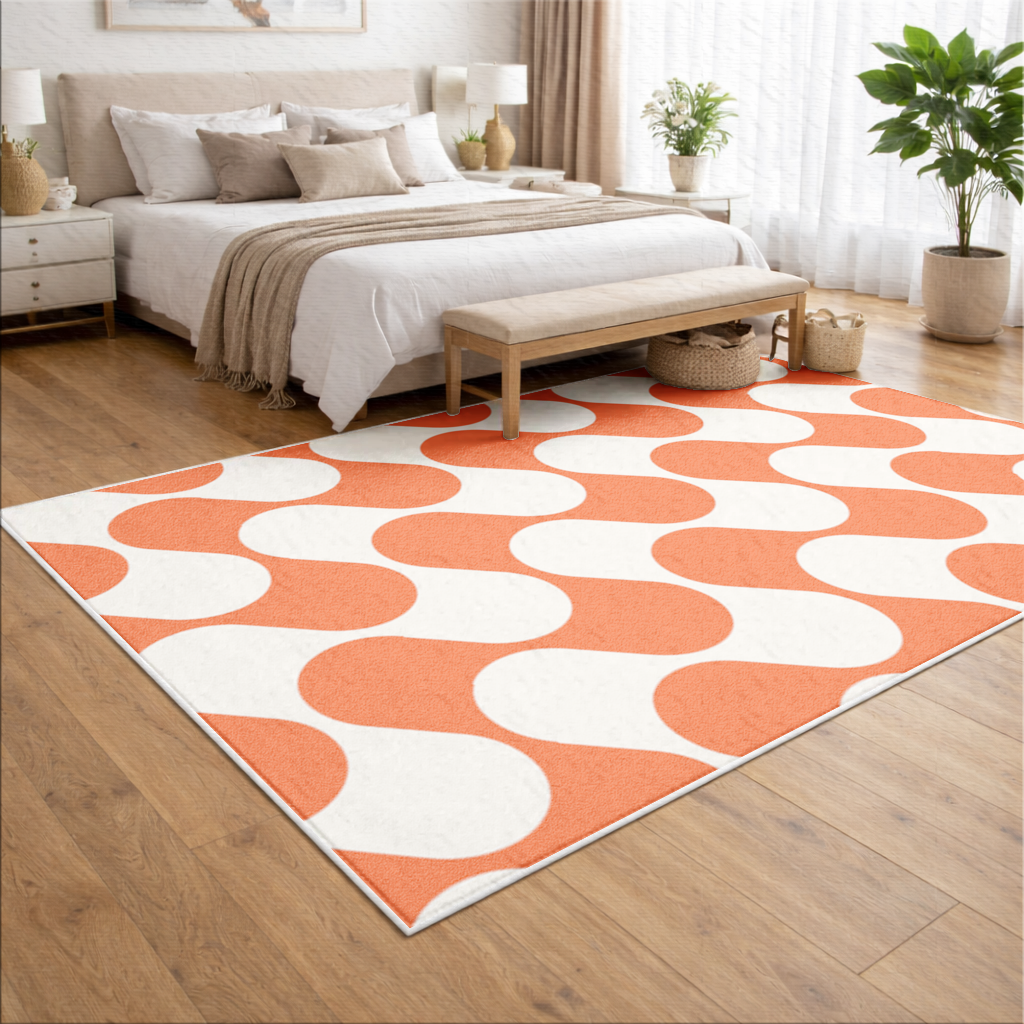 Retro 70s Orange Cream Groovy Curves 