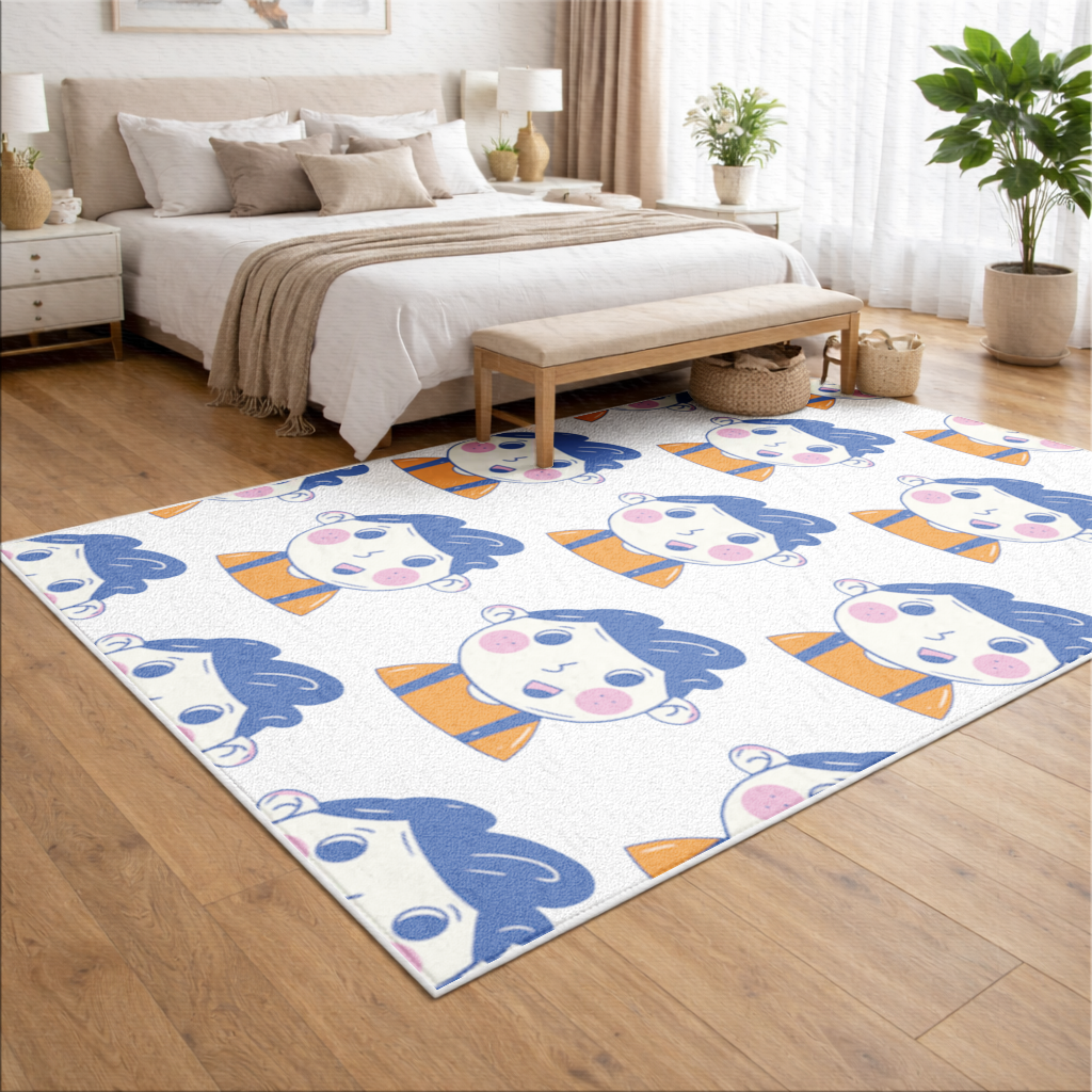 Cute Smiling Boy with Blue Hair 