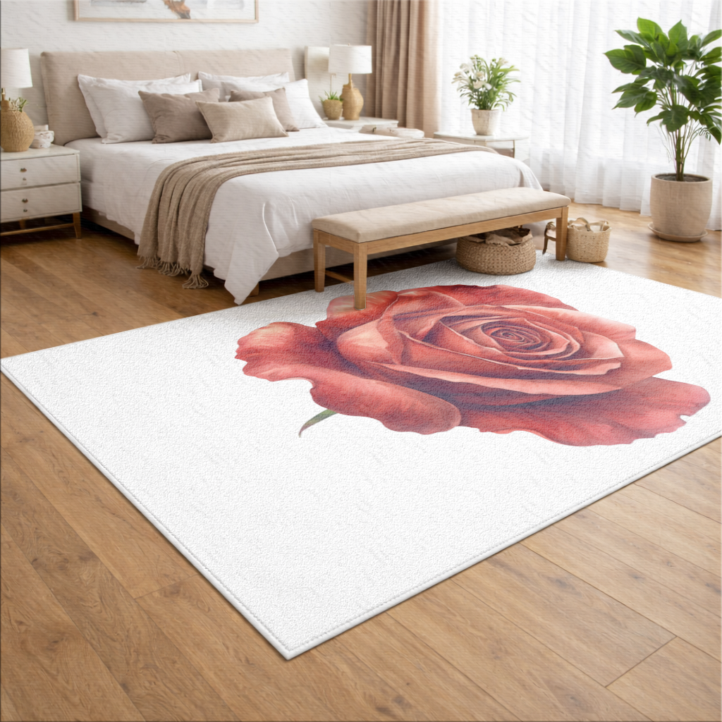 Crimson Red Rose Living room carpet