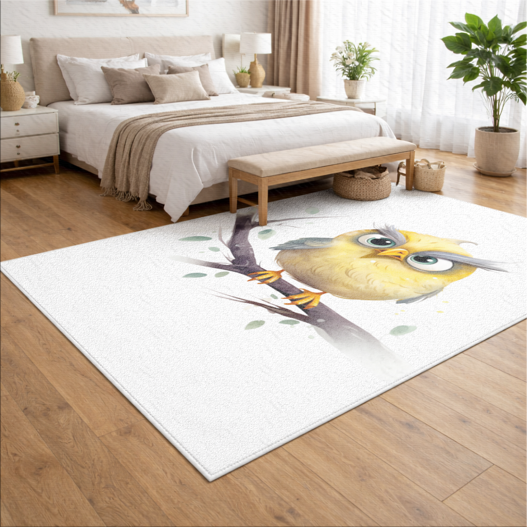 Grumpy Yellow Owl Living room carpet