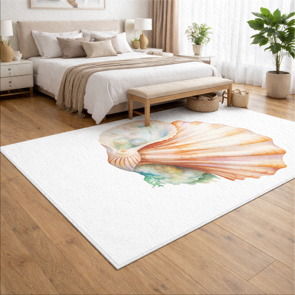 İncili Turuncu Deniz Kabuğu Salon Halısı