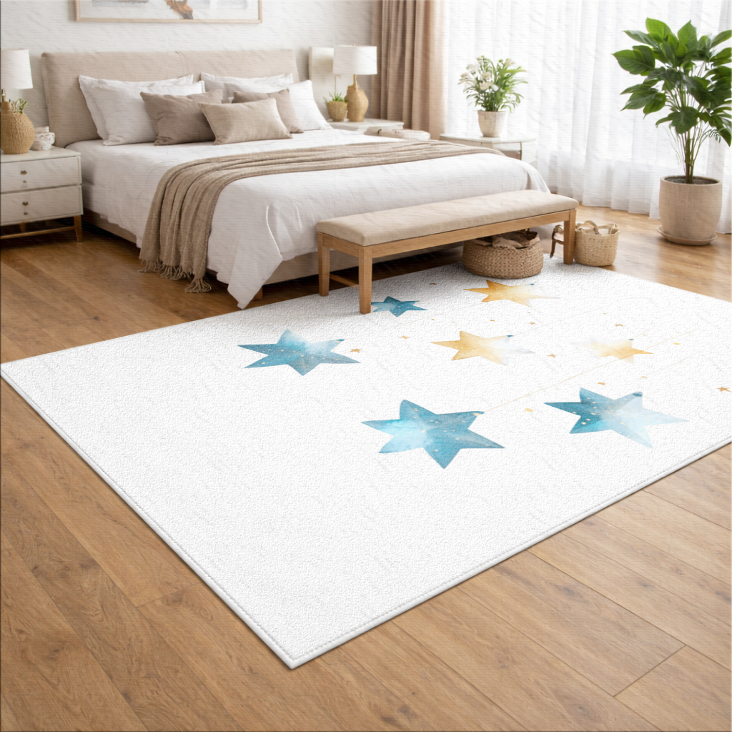 Watercolor Hanging Stars Living room carpet