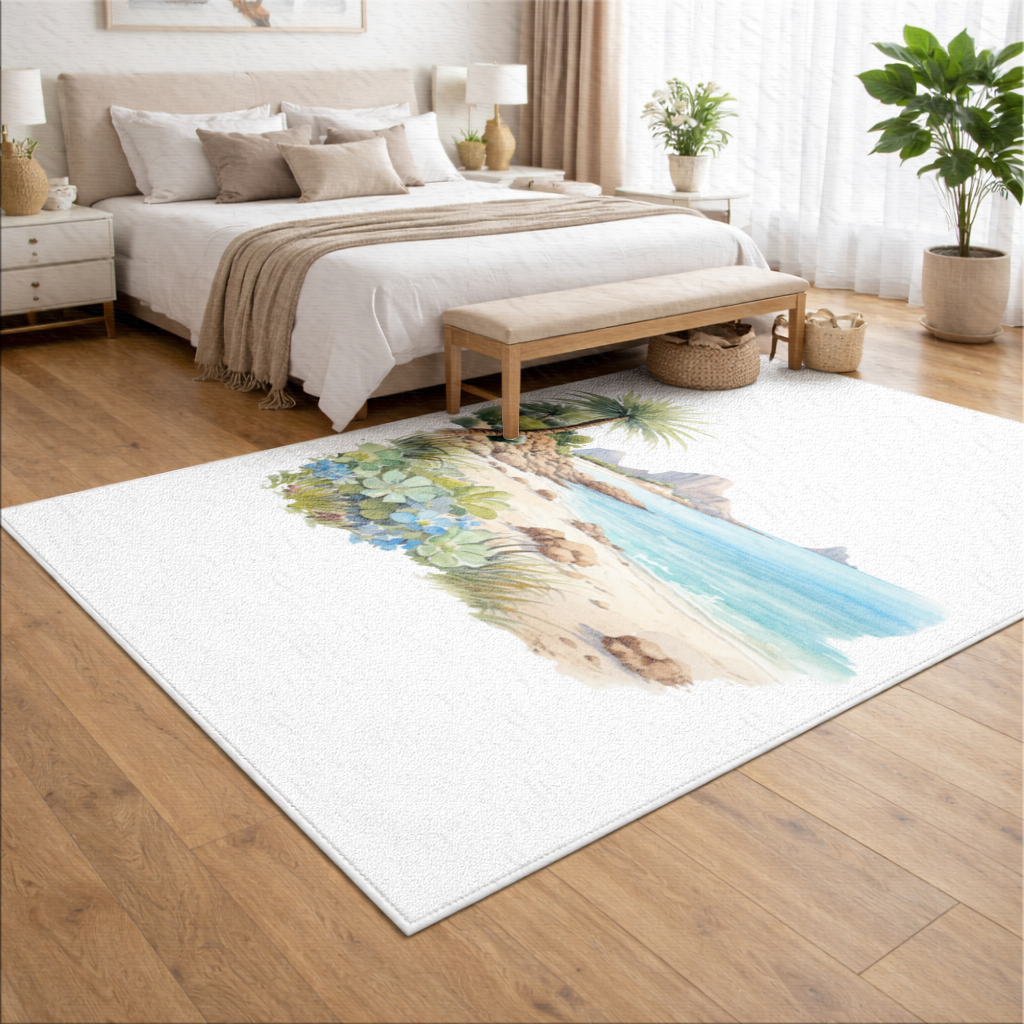 Tropical Palm Tree and Turquoise Sea 