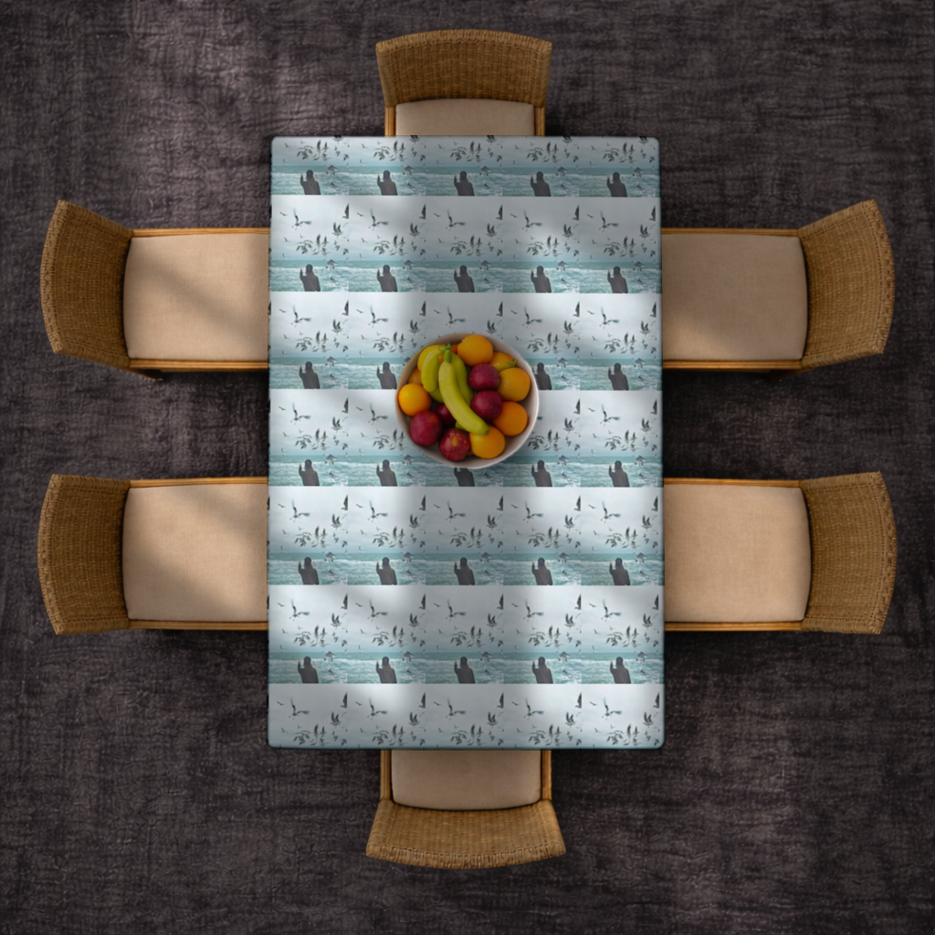 Sea and Birds A Design Interpretation of Freedom Rectangular Tablecloth