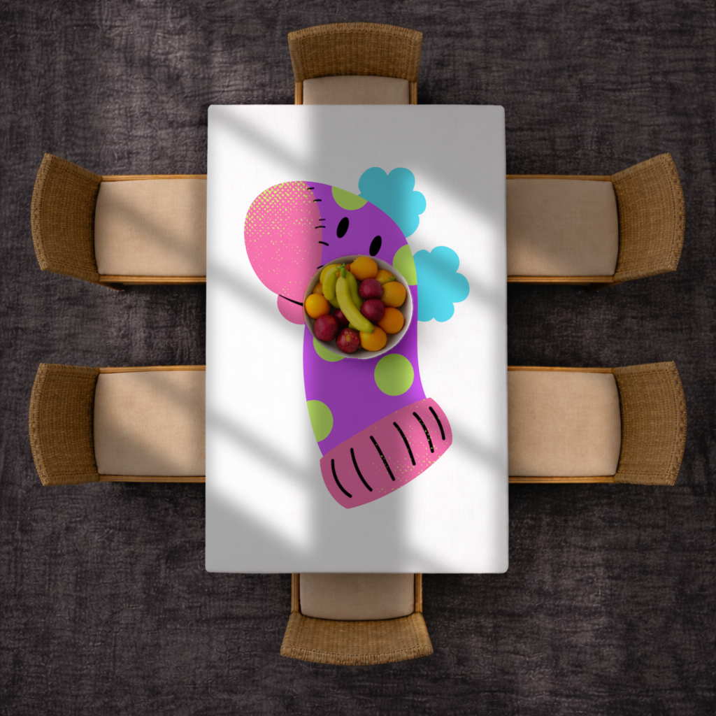 Cute Colorful Dinosaur Illustration Rectangular Tablecloth