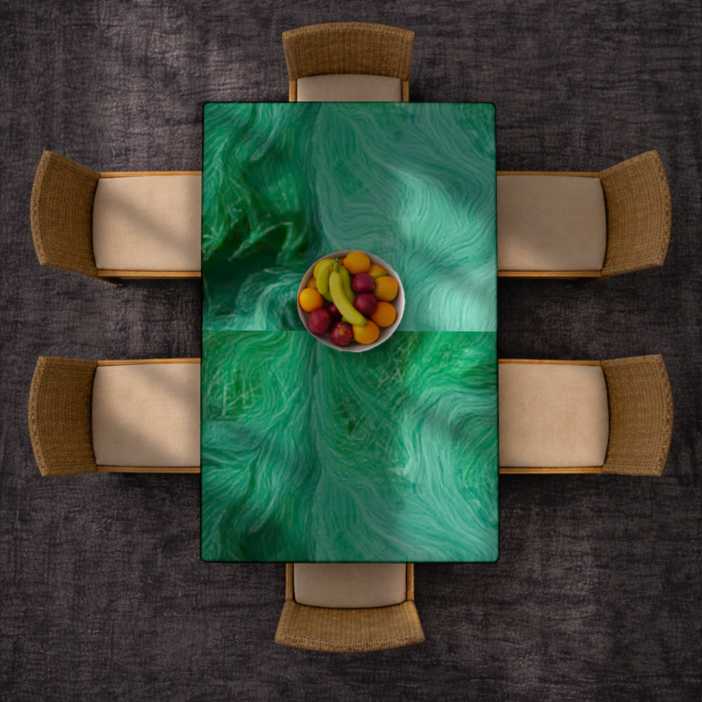 Black and green marbling Rectangular Tablecloth