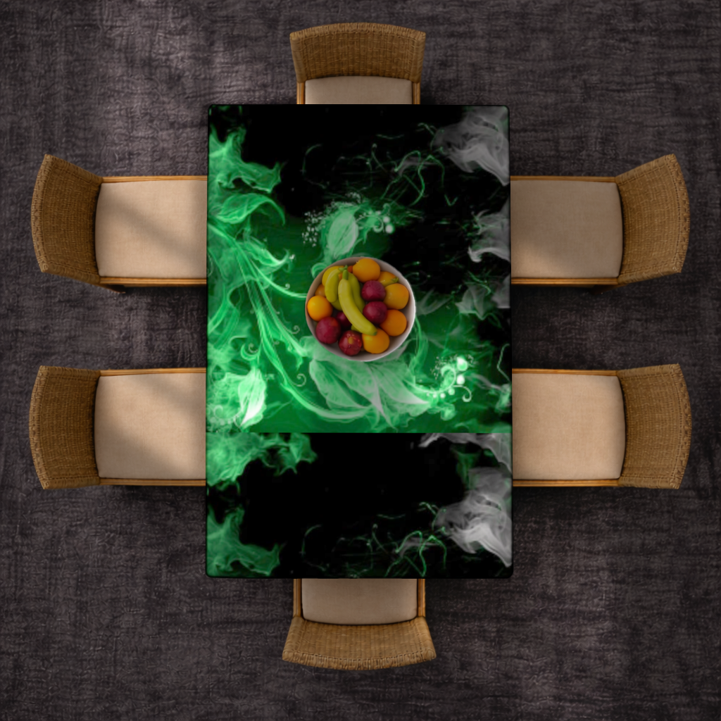 Green and black smokes Rectangular Tablecloth
