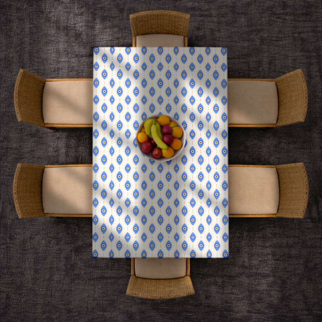 Modern Evil Eye Pattern with Sunburst Rays Rectangular Tablecloth