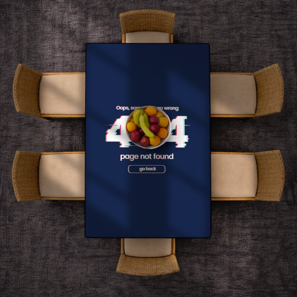 404 Error Glitch Design Rectangular Tablecloth