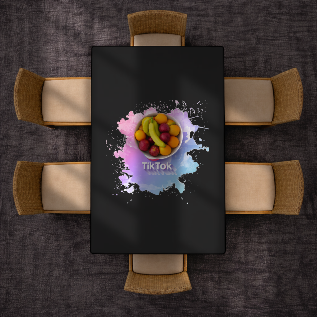 TikTok Logo with Watercolor Effect Rectangular Tablecloth