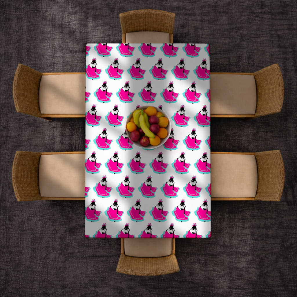 Mexican Folklorico Dancer Silhouette Rectangular Tablecloth