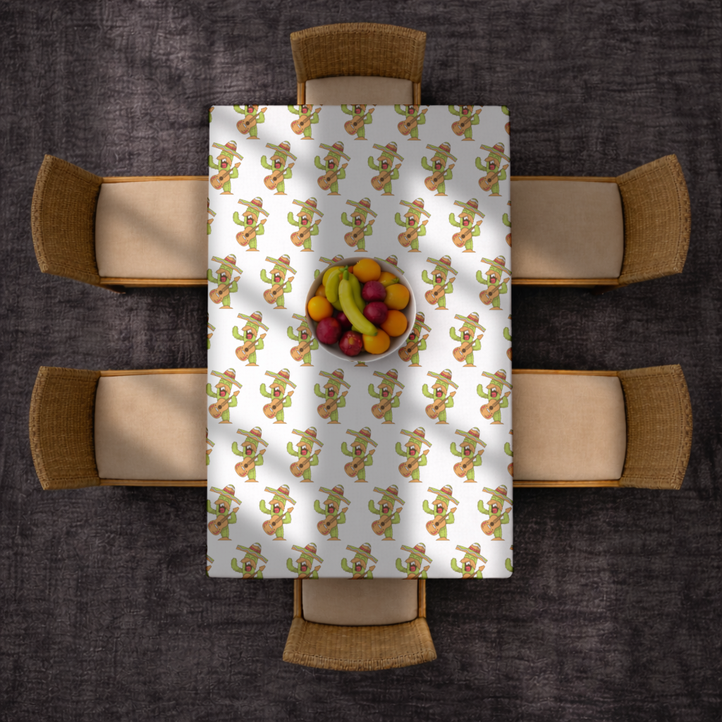 Mariachi Cactus Playing Guitar Rectangular Tablecloth