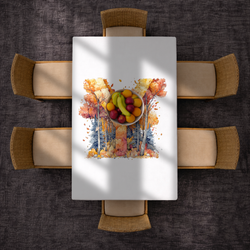 Autumn Forest Letter Y Rectangular Tablecloth