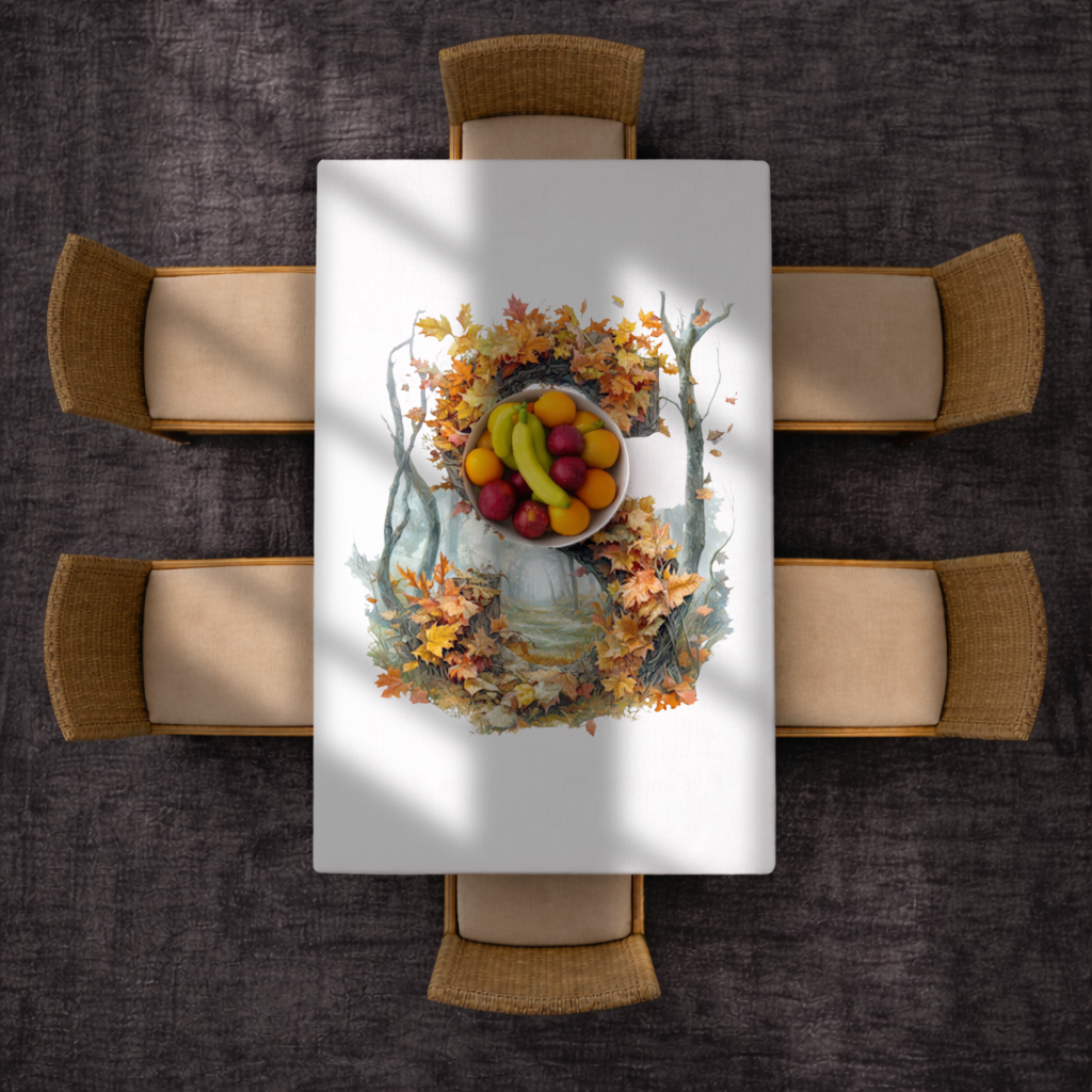 Autumn Maple Leaf Letter S Rectangular Tablecloth