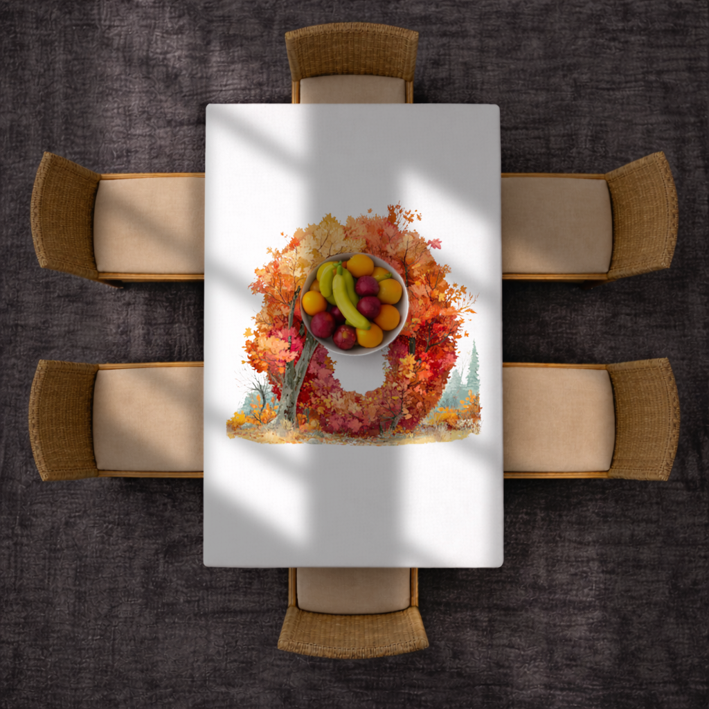 Autumn Leaf Letter O Rectangular Tablecloth