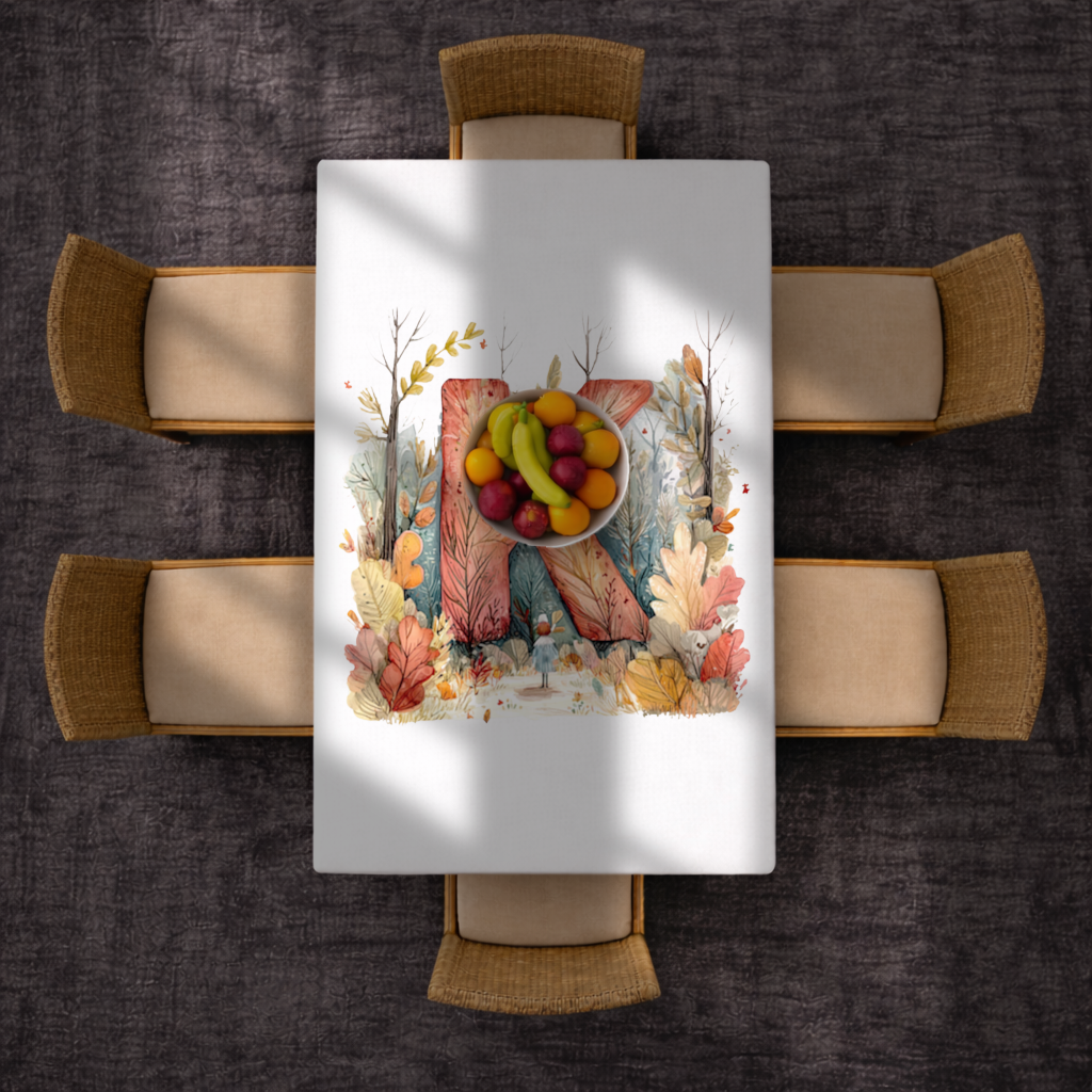 Autumn Forest Letter K Rectangular Tablecloth