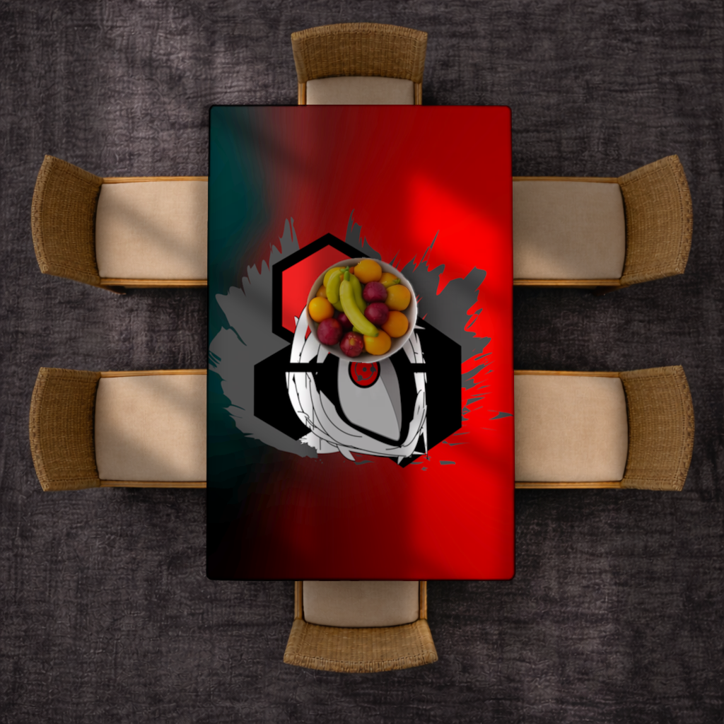 Mistik Kırmızı Göz Hegzagon Masa Örtüsü