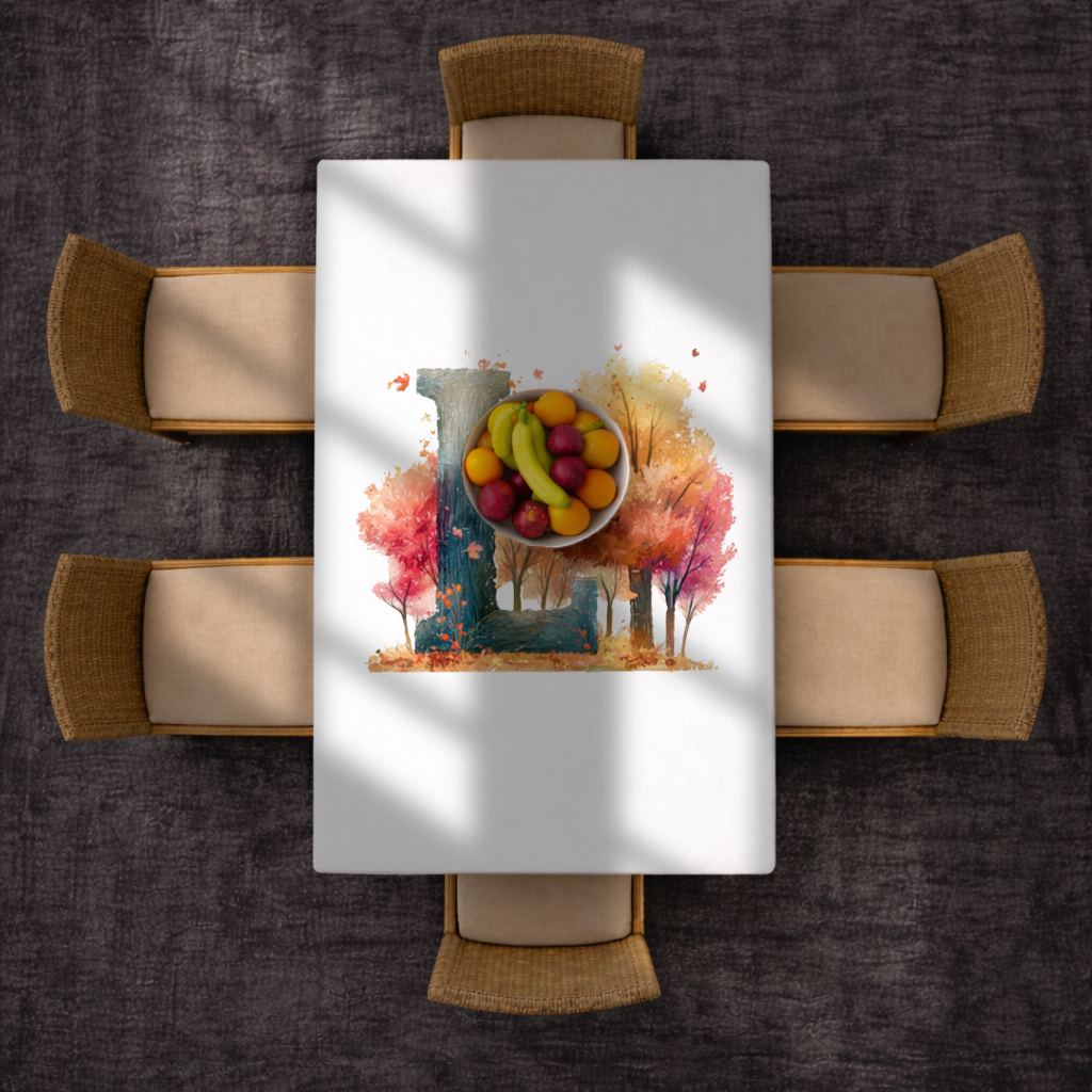 Autumn Forest Letter L Rectangular Tablecloth