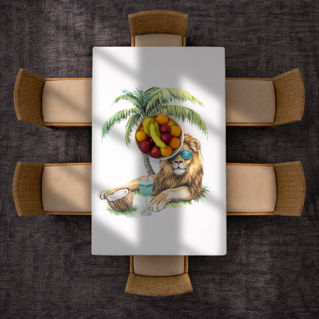 Summer Vibe Lion Under Palm Tree 