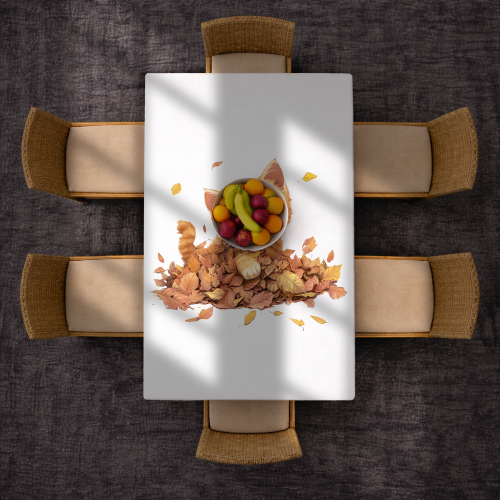 Ginger Kitten in Autumn Leaves 