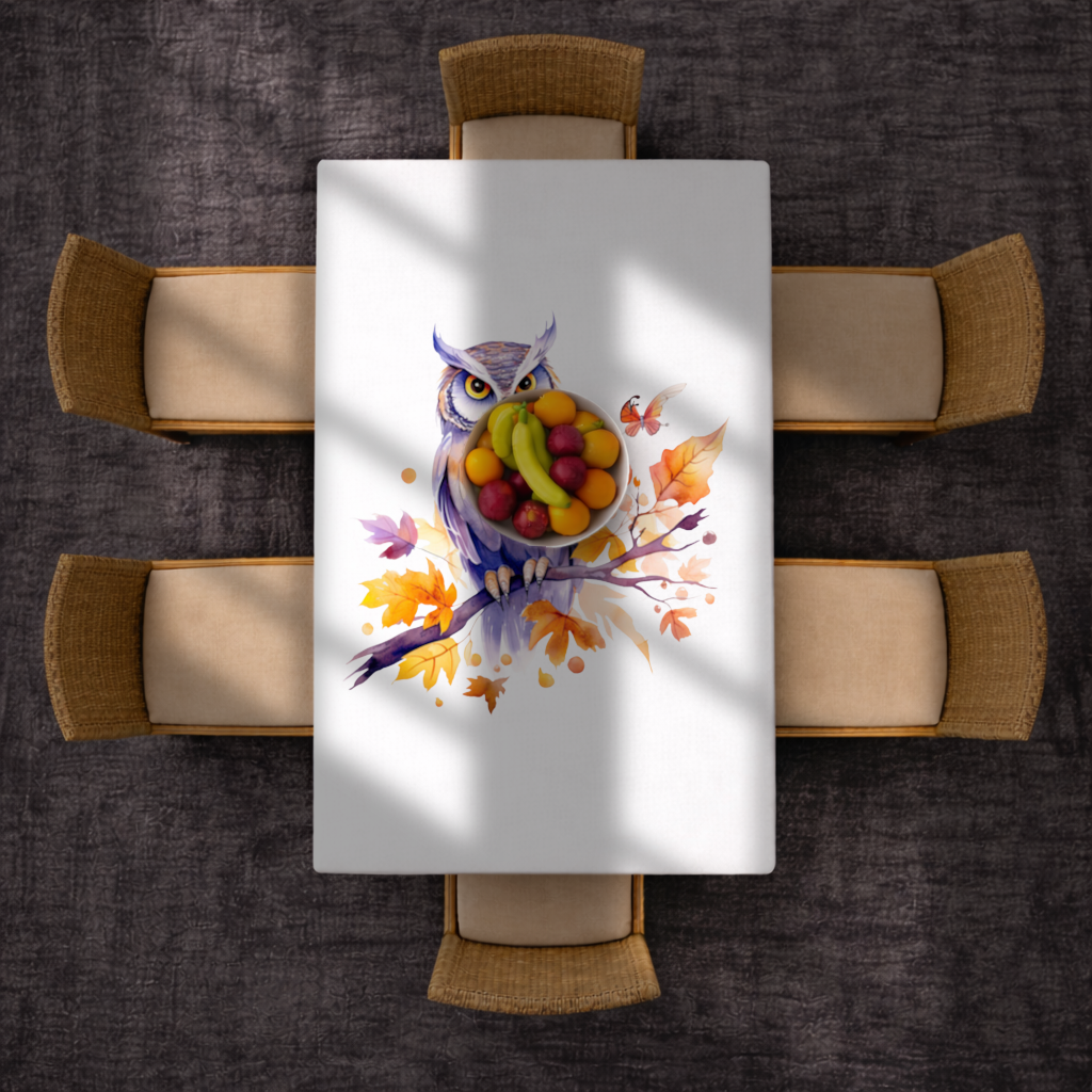 Whimsical Autumn Owl and Butterfly 